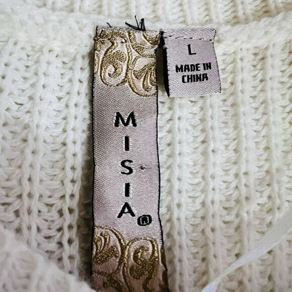 NWT Misia White Ruffle Sleeve Romantic Lightweight Sweater Cottagecore Sz Large - Picture 7 of 10